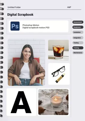 Grey Modern Scrapbook Design Poster