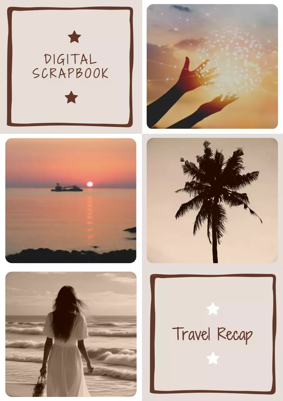 Beige Retro Travel Diary Poster