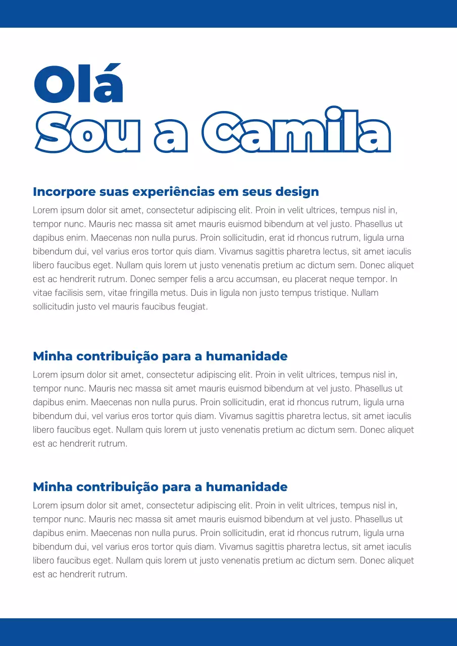 Carta de apresentação moderna azul Documento