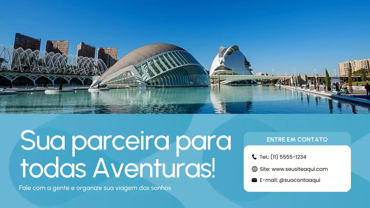 Apresentação de promoção de viagens Blue Modern