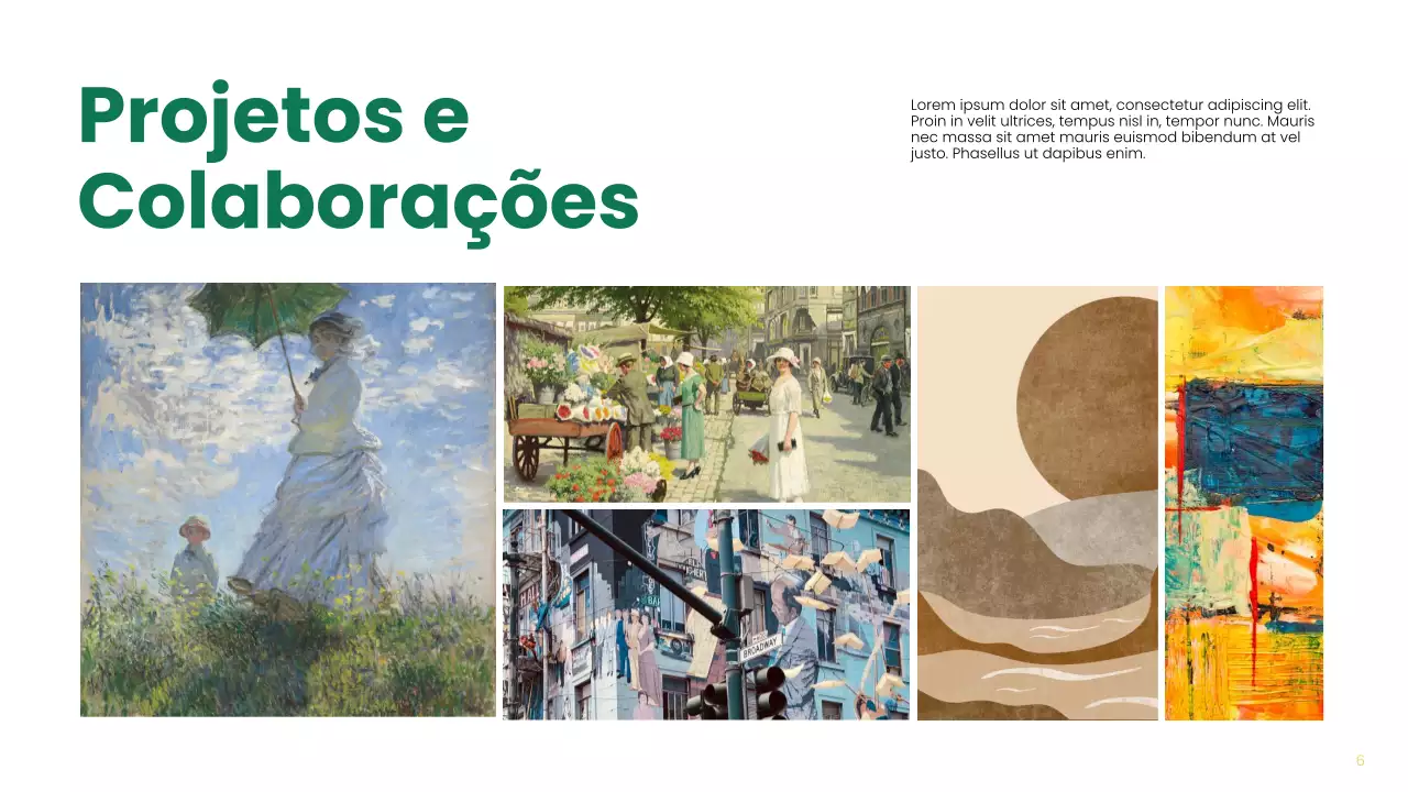 Apresentação do Guia de Portfólio de Arte Moderna Verde