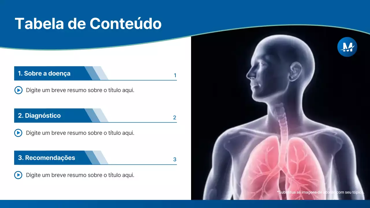 Apresentação da palestra sobre respiração profissional azul