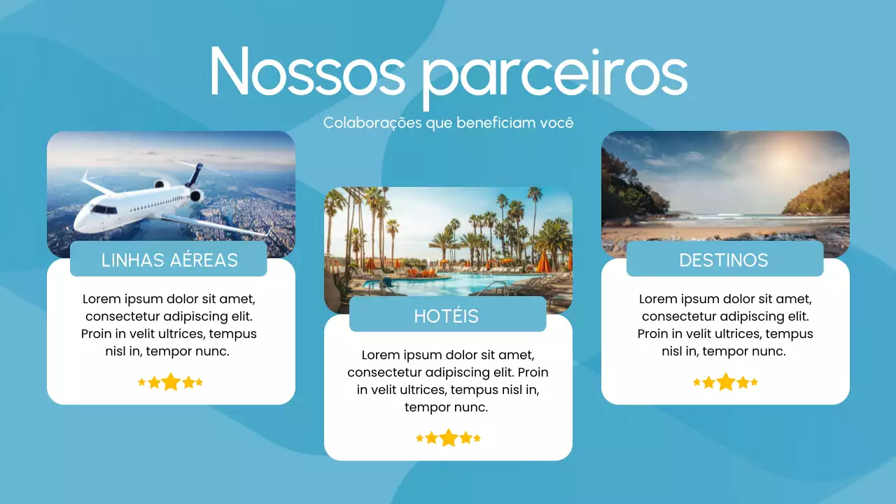 Apresentação de promoção de viagens Blue Modern