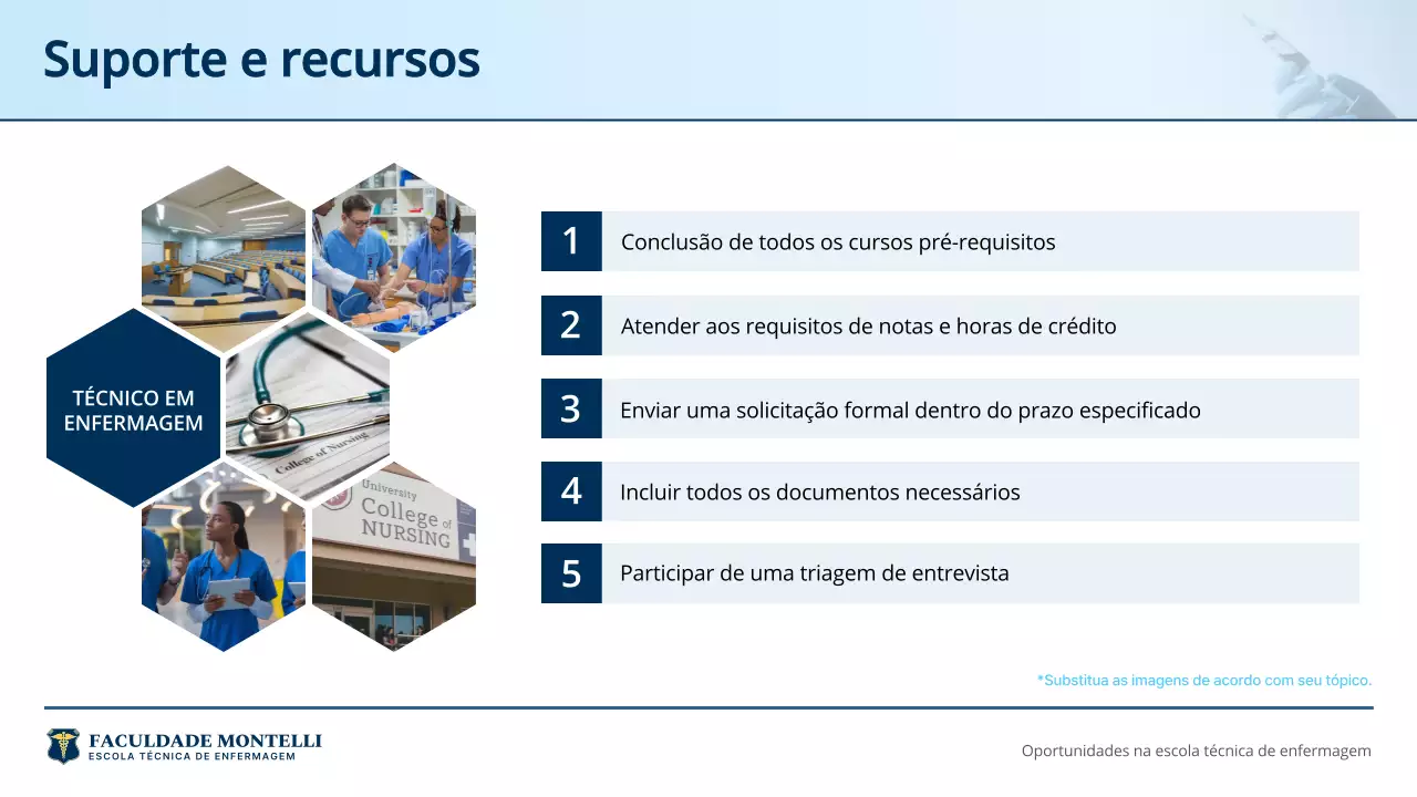 Apresentação do Anúncio do Curso de Enfermagem Profissional Azul