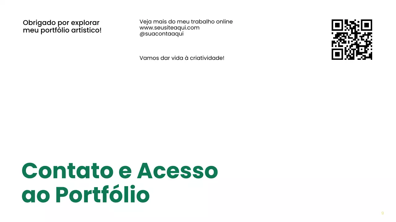 Apresentação do Guia de Portfólio de Arte Moderna Verde