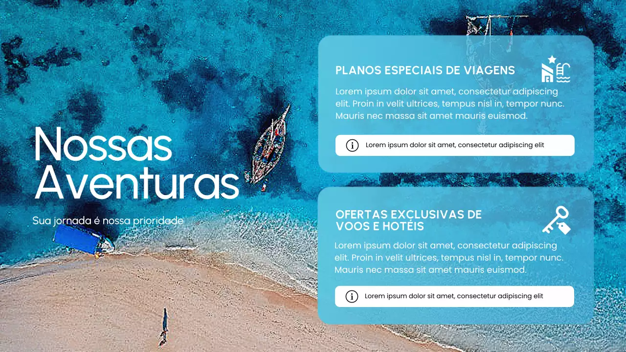 Apresentação de promoção de viagens Blue Modern
