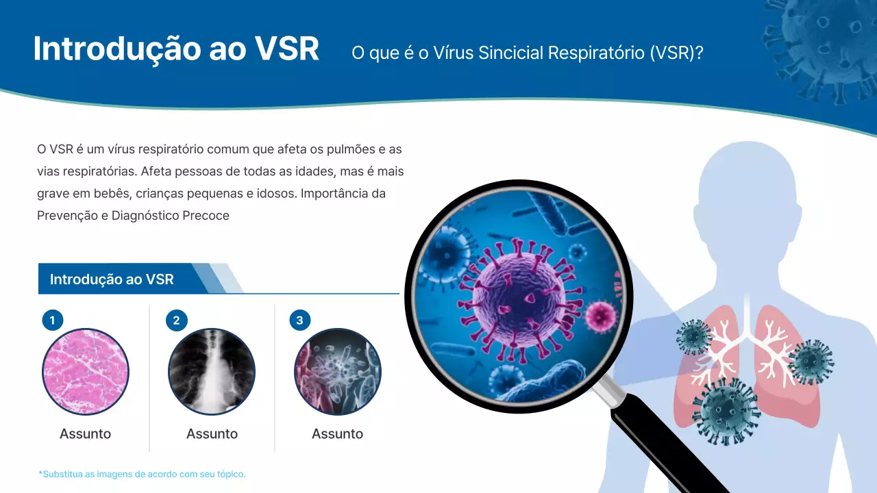 Apresentação da palestra sobre respiração profissional azul