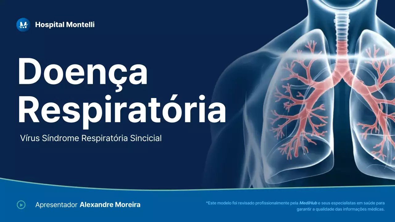 Apresentação da palestra sobre respiração profissional azul