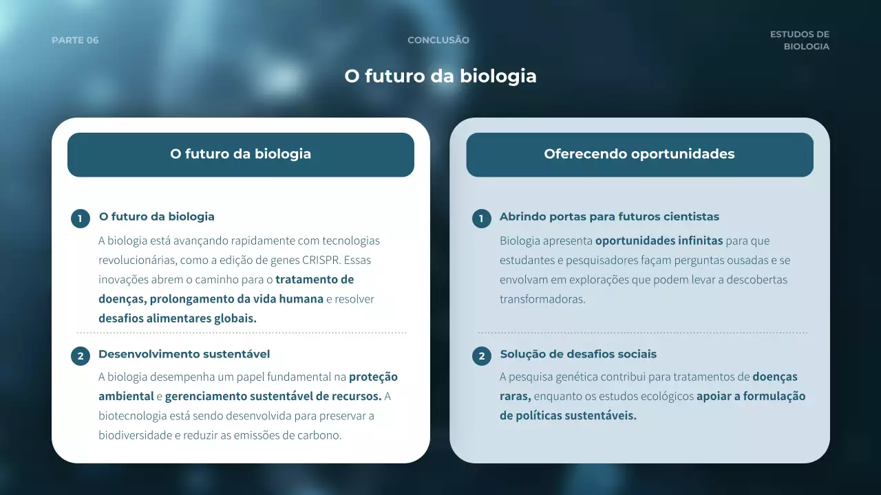 Apresentação do Curso de Biologia Moderna Teal