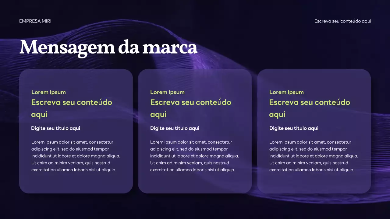 Apresentação do anúncio da Purple Modern IT Solution