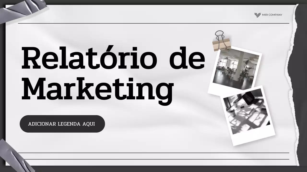 Apresentação do Relatório de Marketing Moderno Cinza