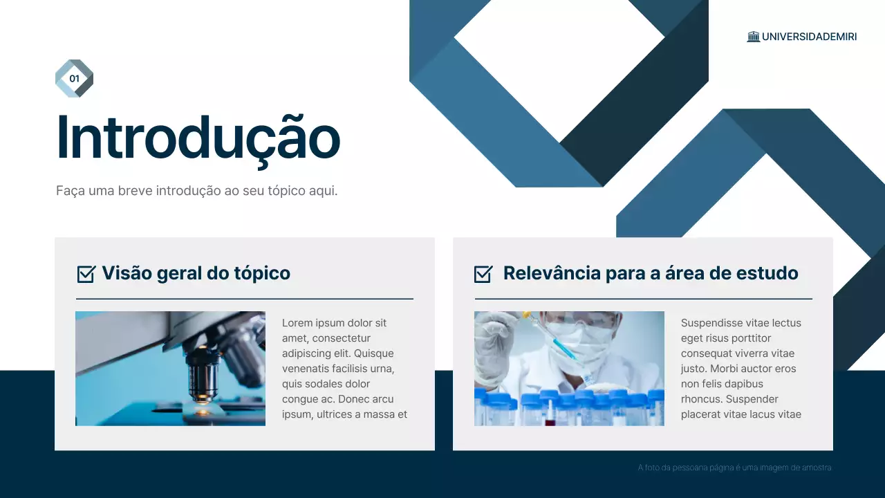 Apresentação do curso acadêmico Blue Modern