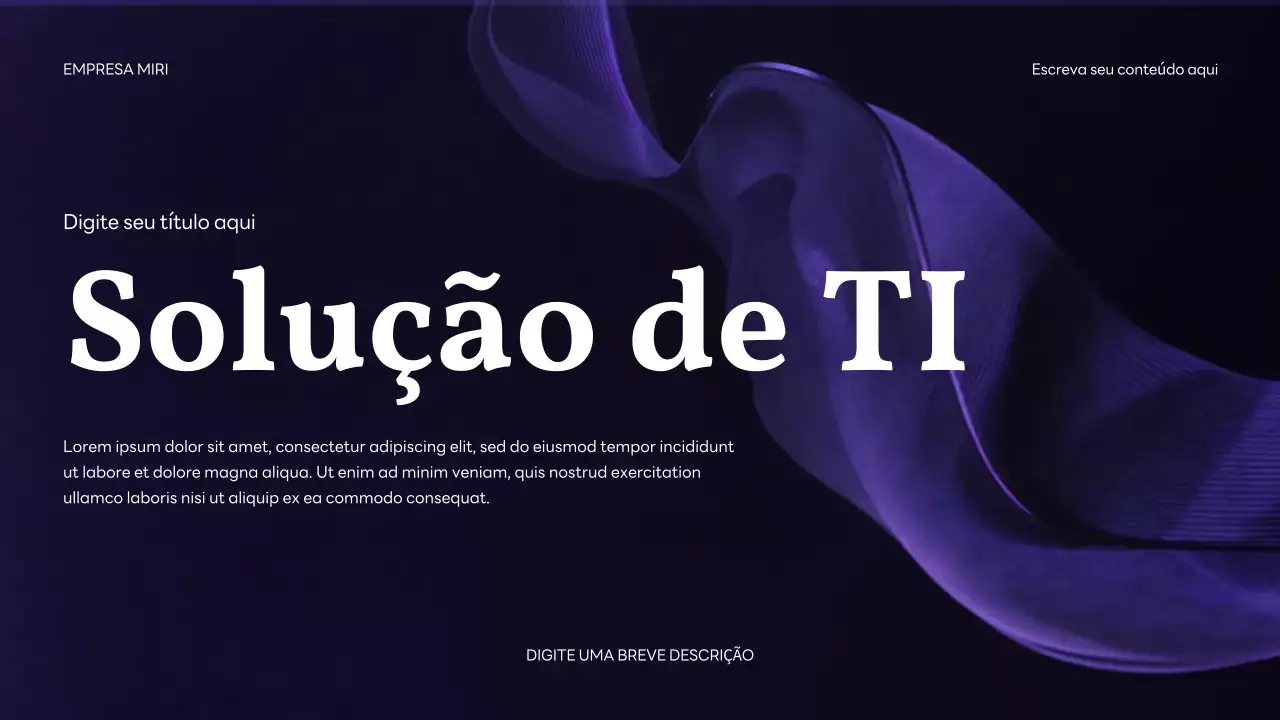 Apresentação do anúncio da Purple Modern IT Solution