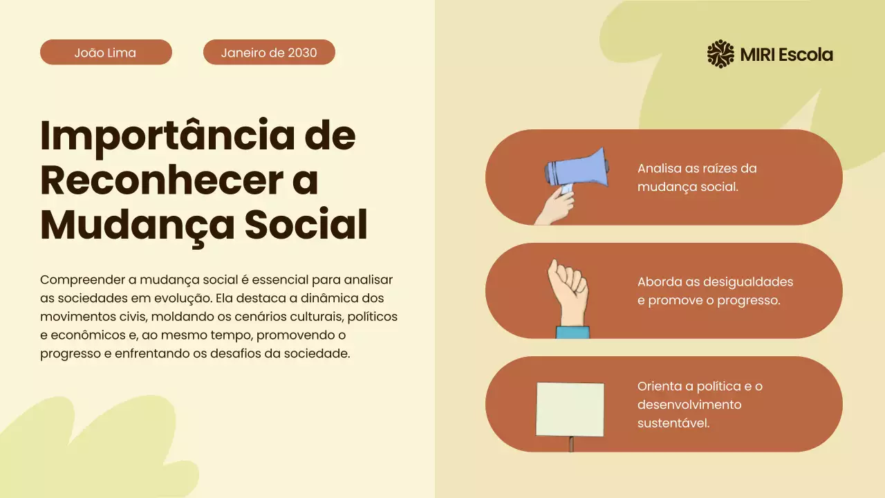 Apresentação da História dos Movimentos Civis Modernos Bege