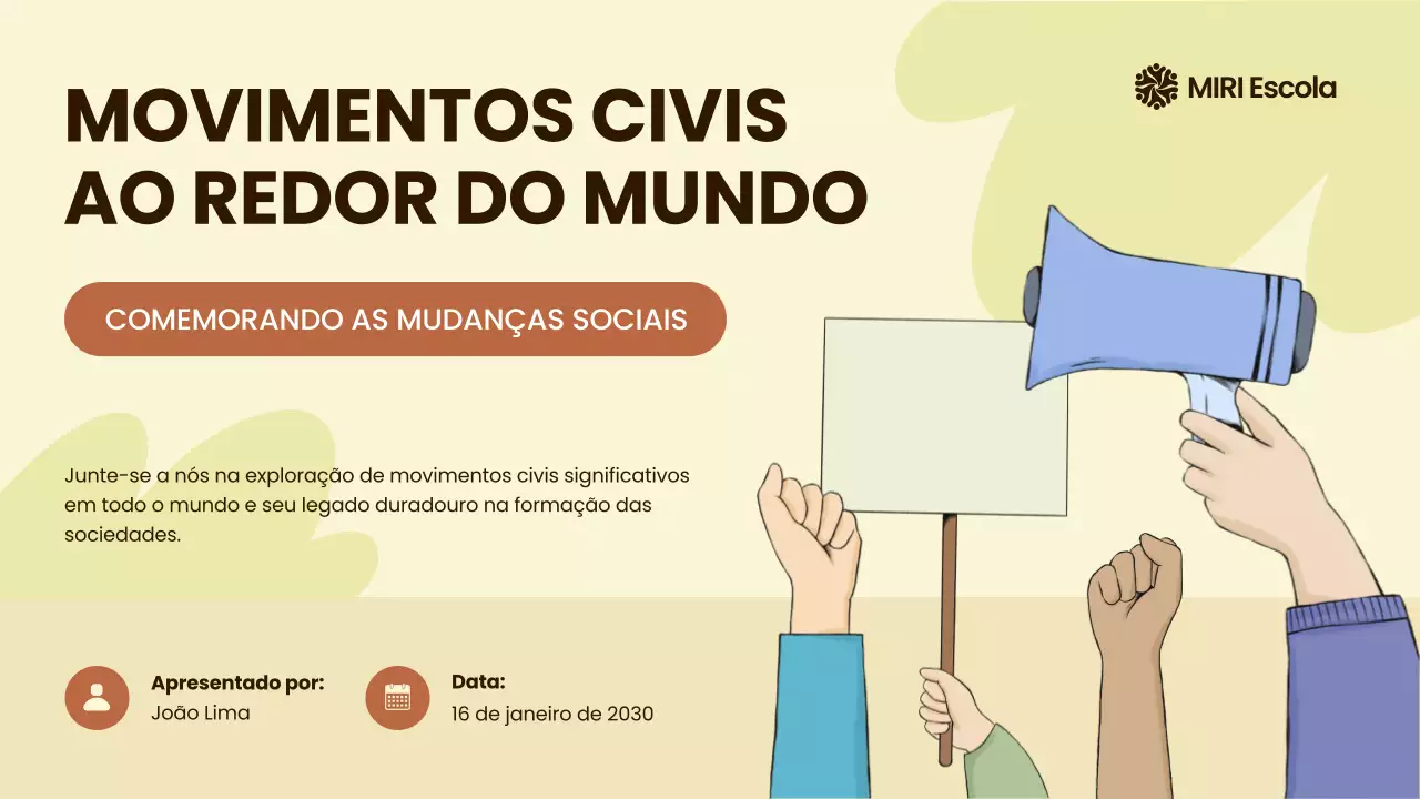 Apresentação da História dos Movimentos Civis Modernos Bege