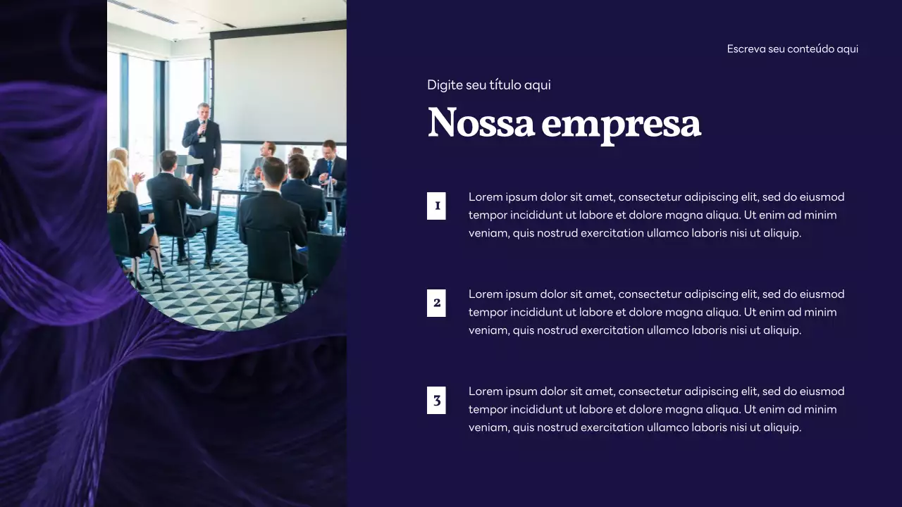 Apresentação do anúncio da Purple Modern IT Solution