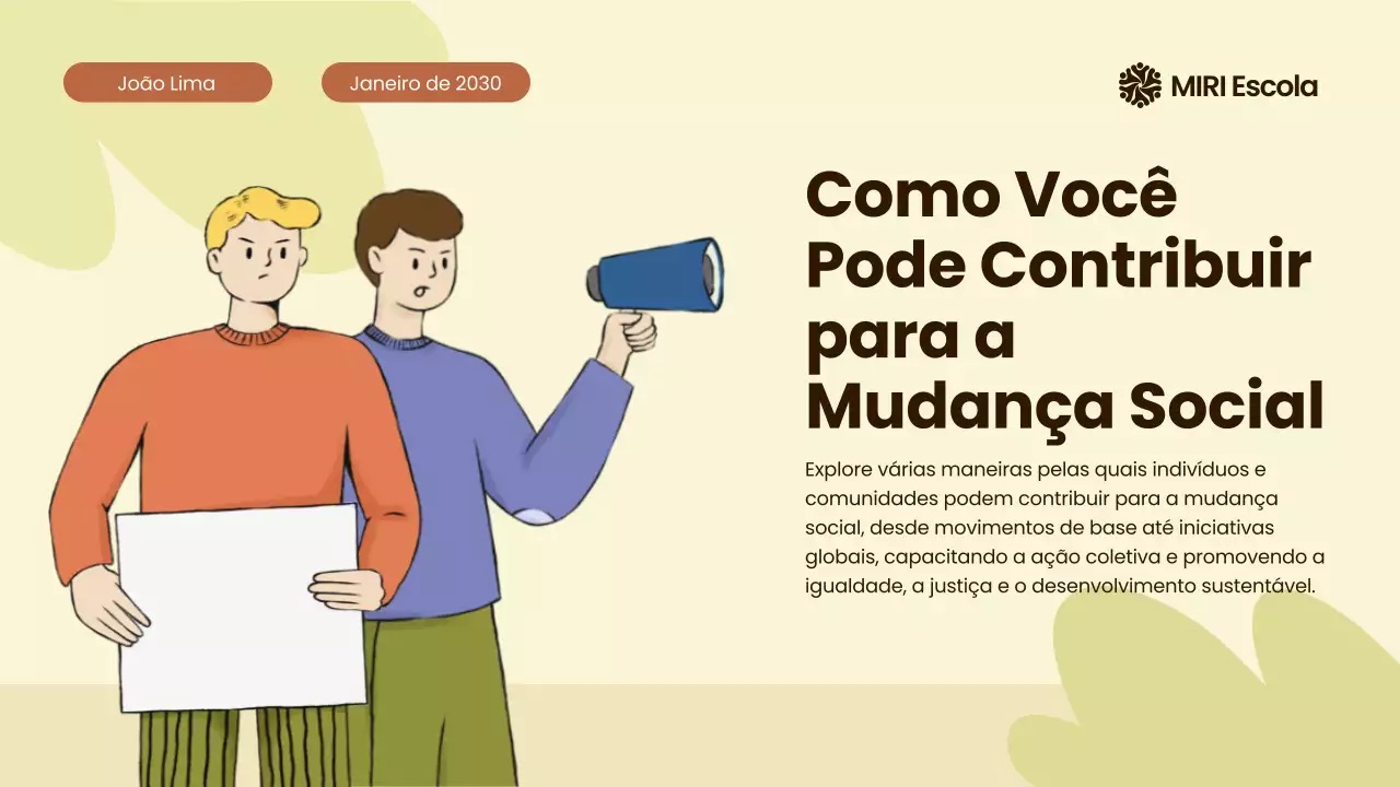 Apresentação da História dos Movimentos Civis Modernos Bege