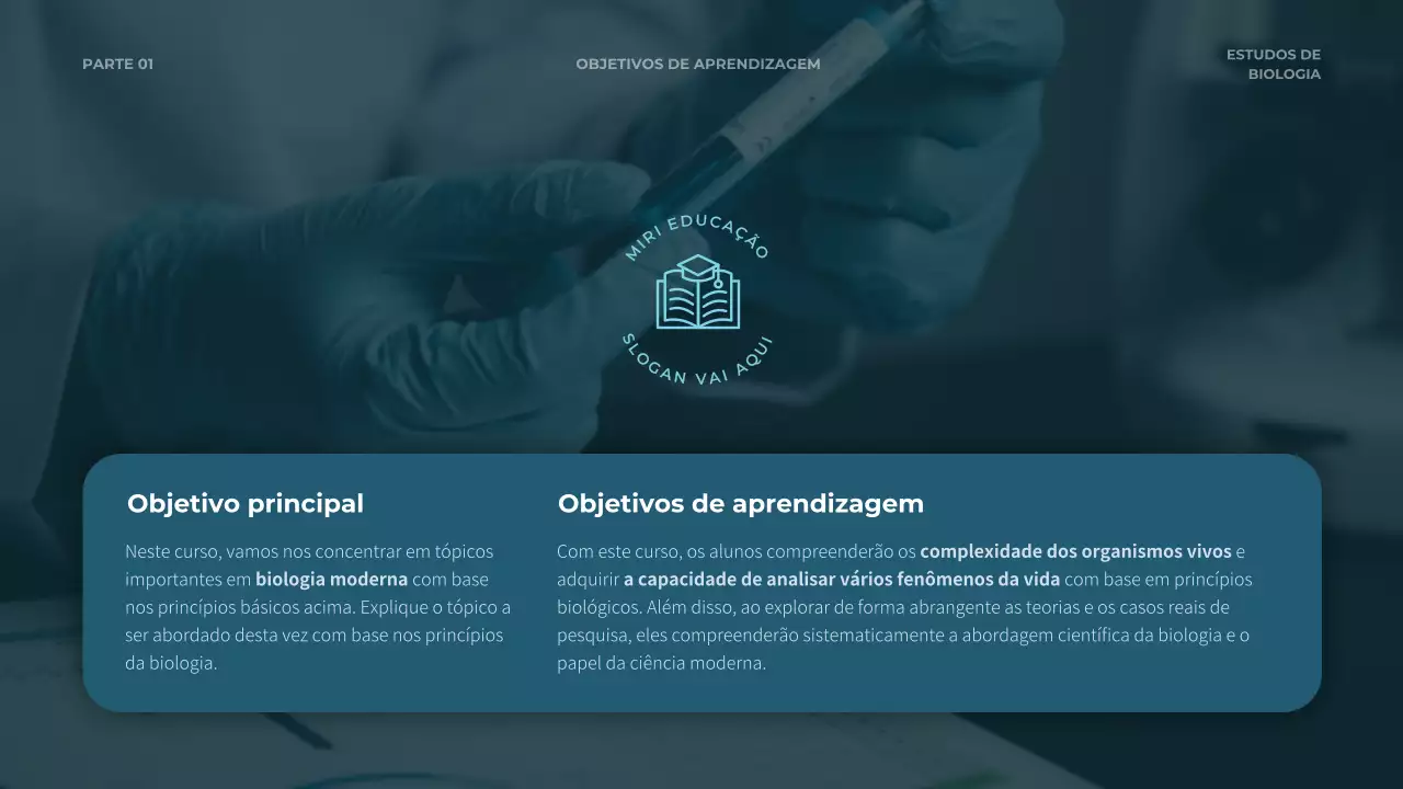 Apresentação do Curso de Biologia Moderna Teal