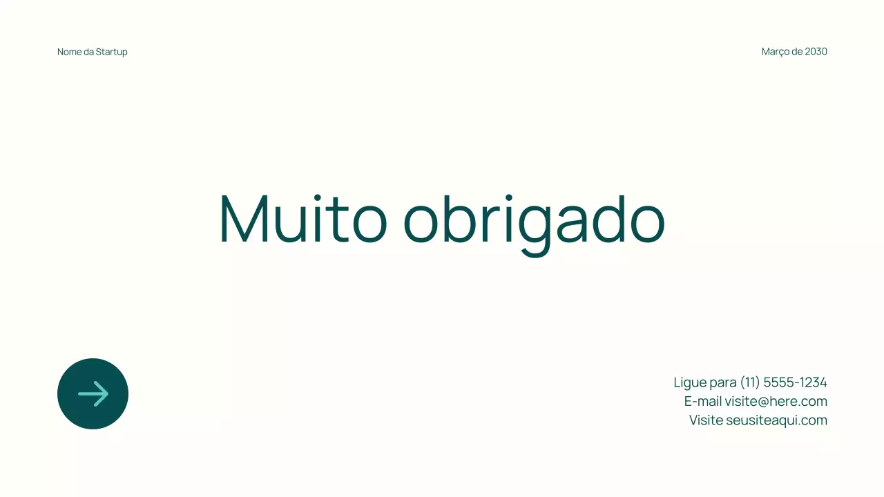 Apresentação de Investimento Moderno Teal