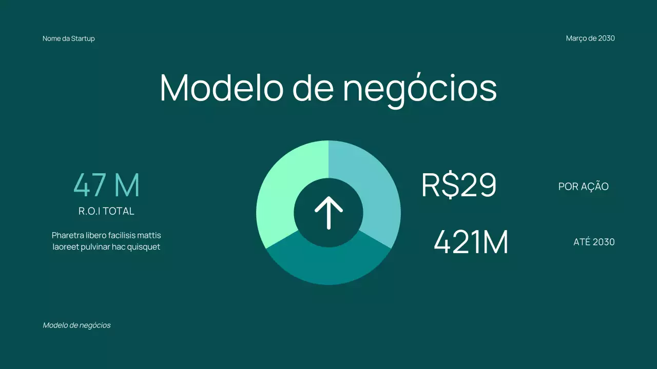 Apresentação de Investimento Moderno Teal