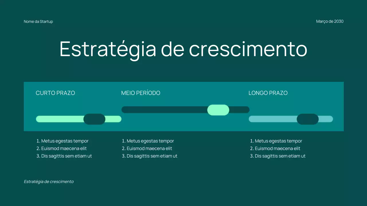Apresentação de Investimento Moderno Teal