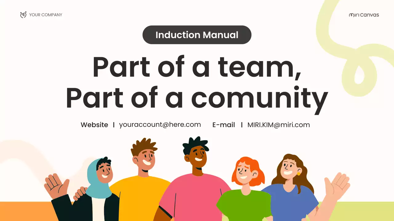 Orange Green Cute Onboarding Induction Manual Presentation