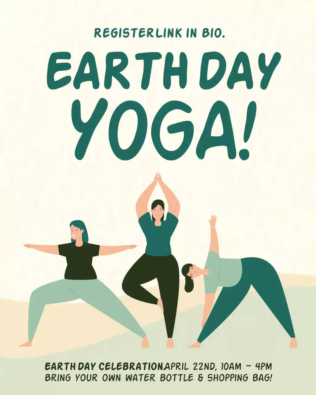 Green Minimal Earth Day Yoga Instagram Post