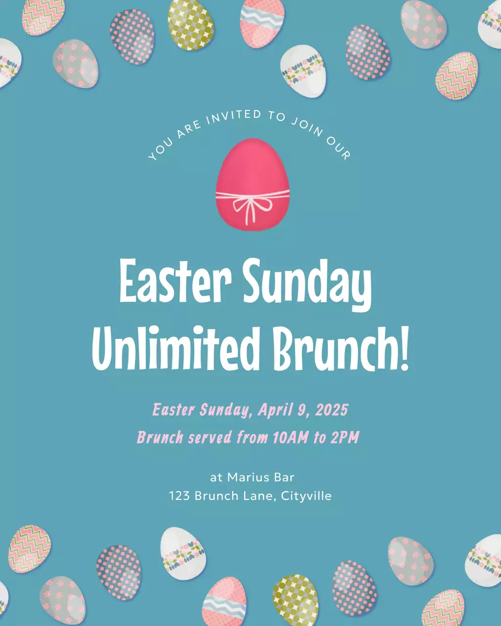 Teal Easter Brunch Invitation Instagram Post