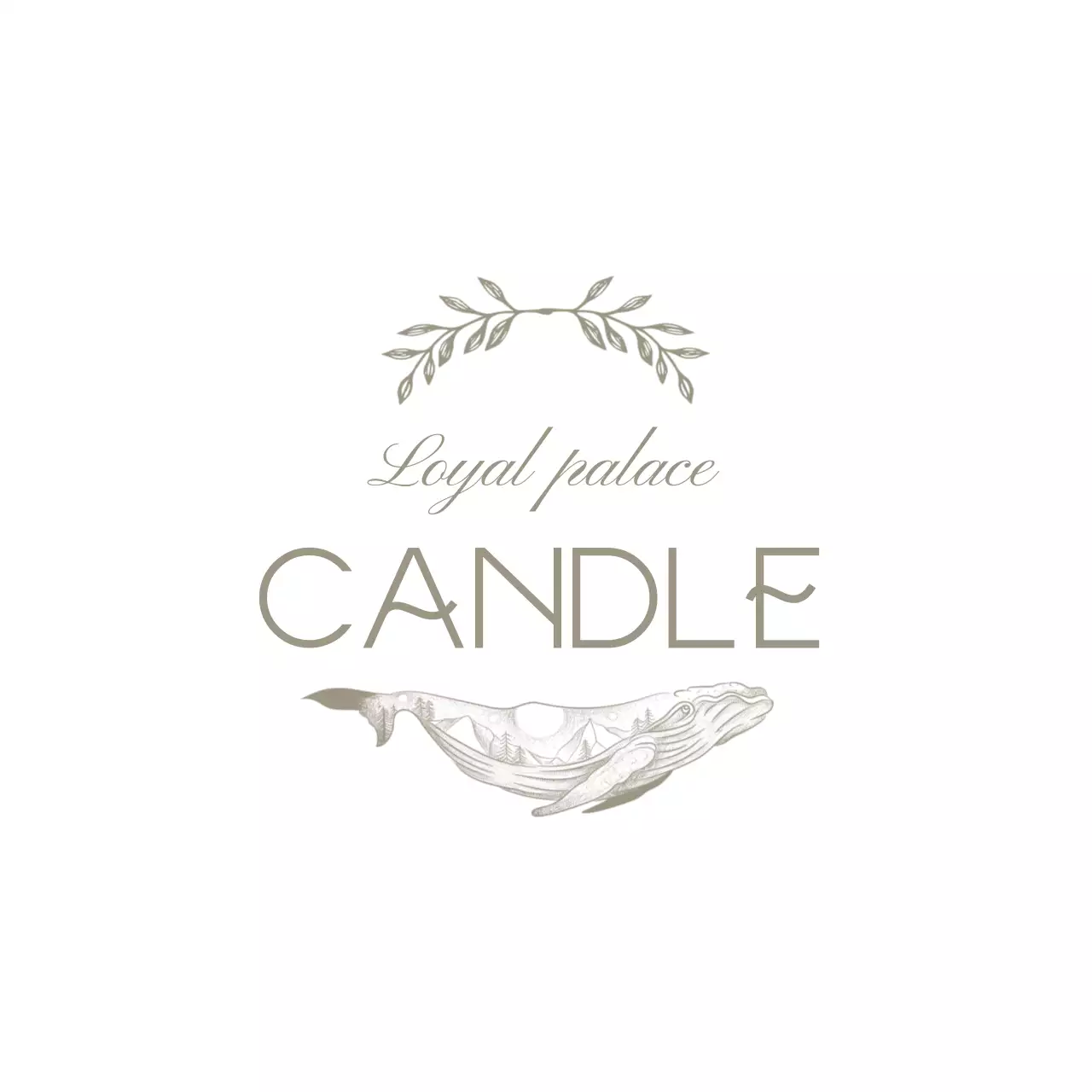 グレーブラウンの上品なテキストイラストのキャンドルです。