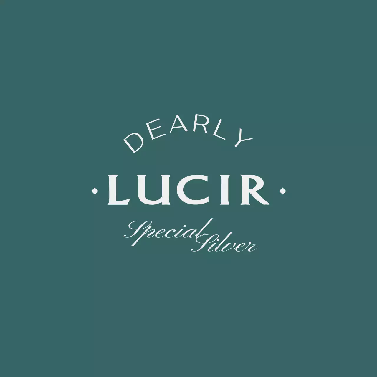 ターコイズブルーの文字が強調された高級感のあるコンセプトのジュエリーショップグッズ。