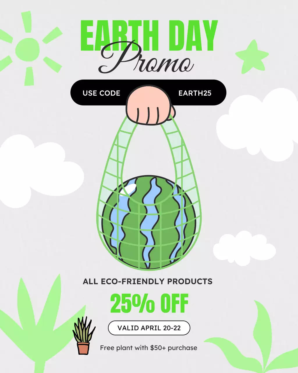 Green Modern Earth Day Promotion Instagram Post