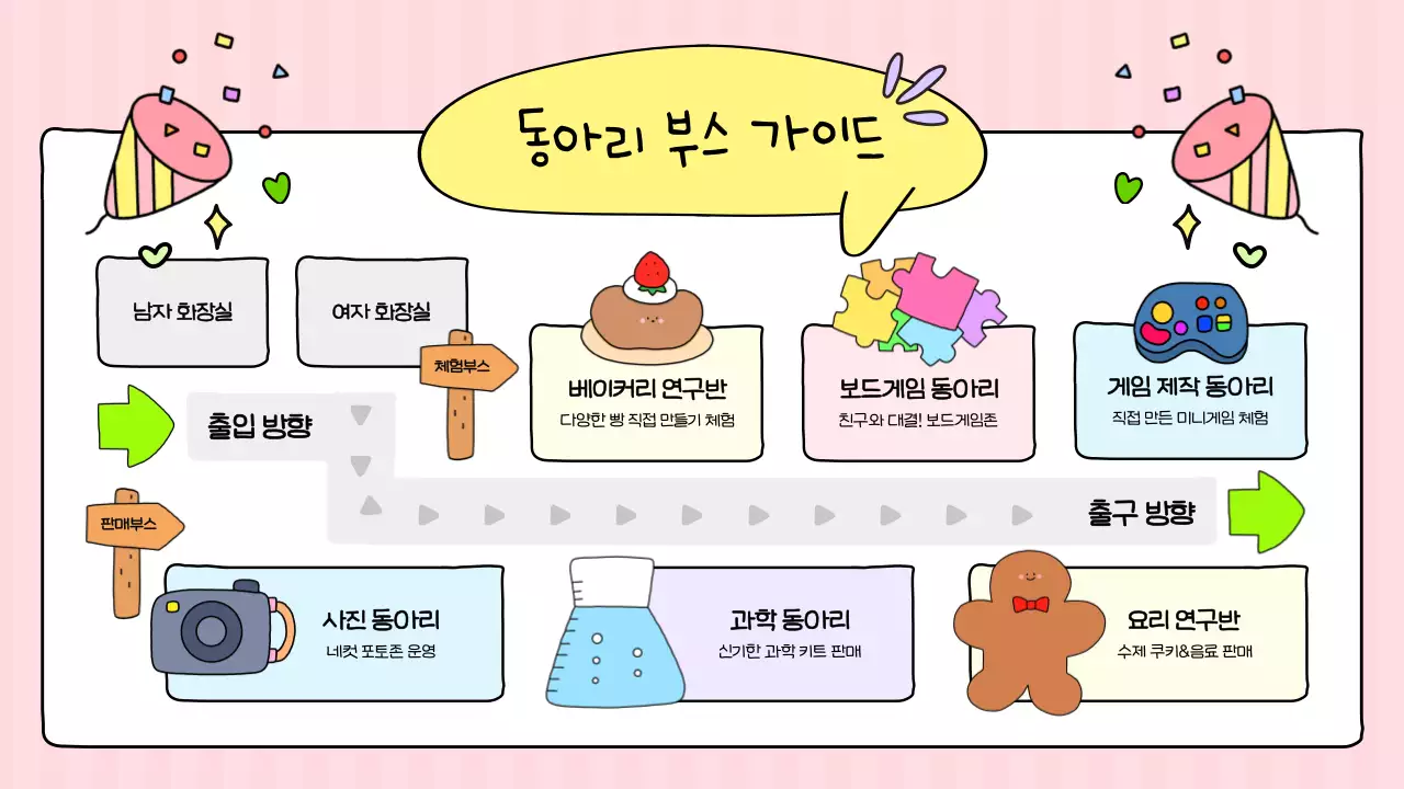 핑크 아기자기한 예술제 안내