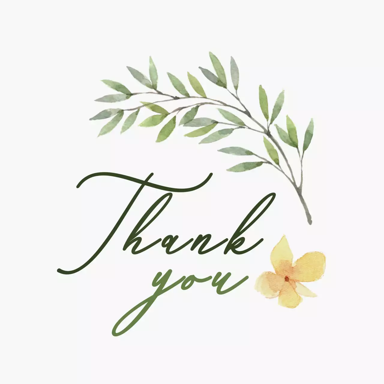 緑 上品 感謝 カード イラストサンキュー