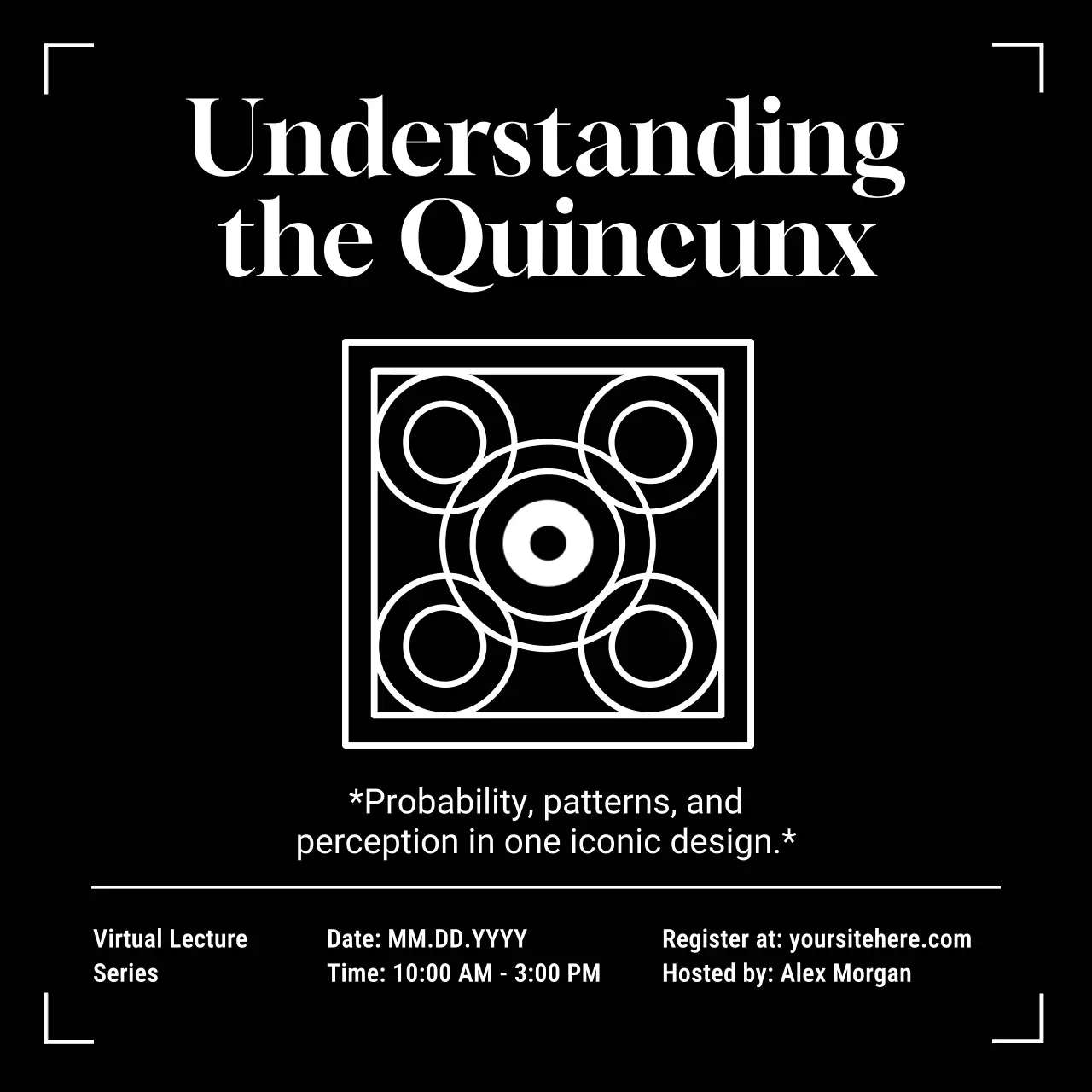 Black Geometric Lecture Announcement for Social Media Post