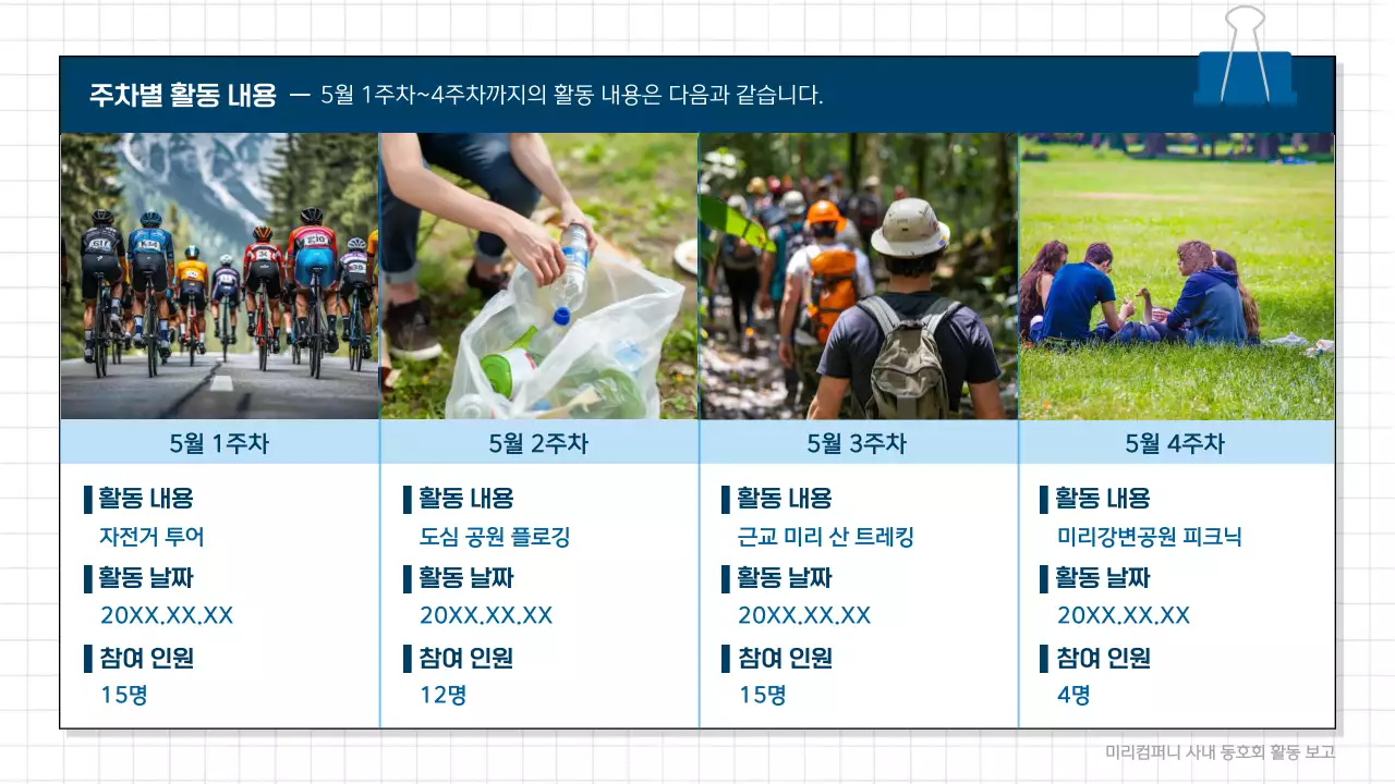 파랑 심플 활동 보고서