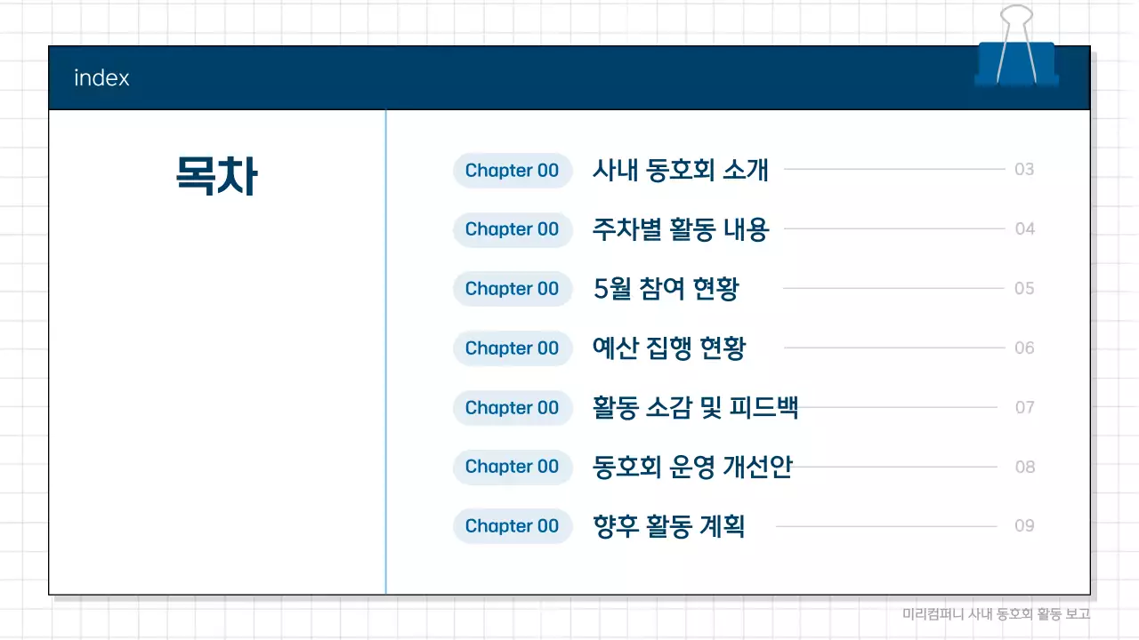 파랑 심플 활동 보고서