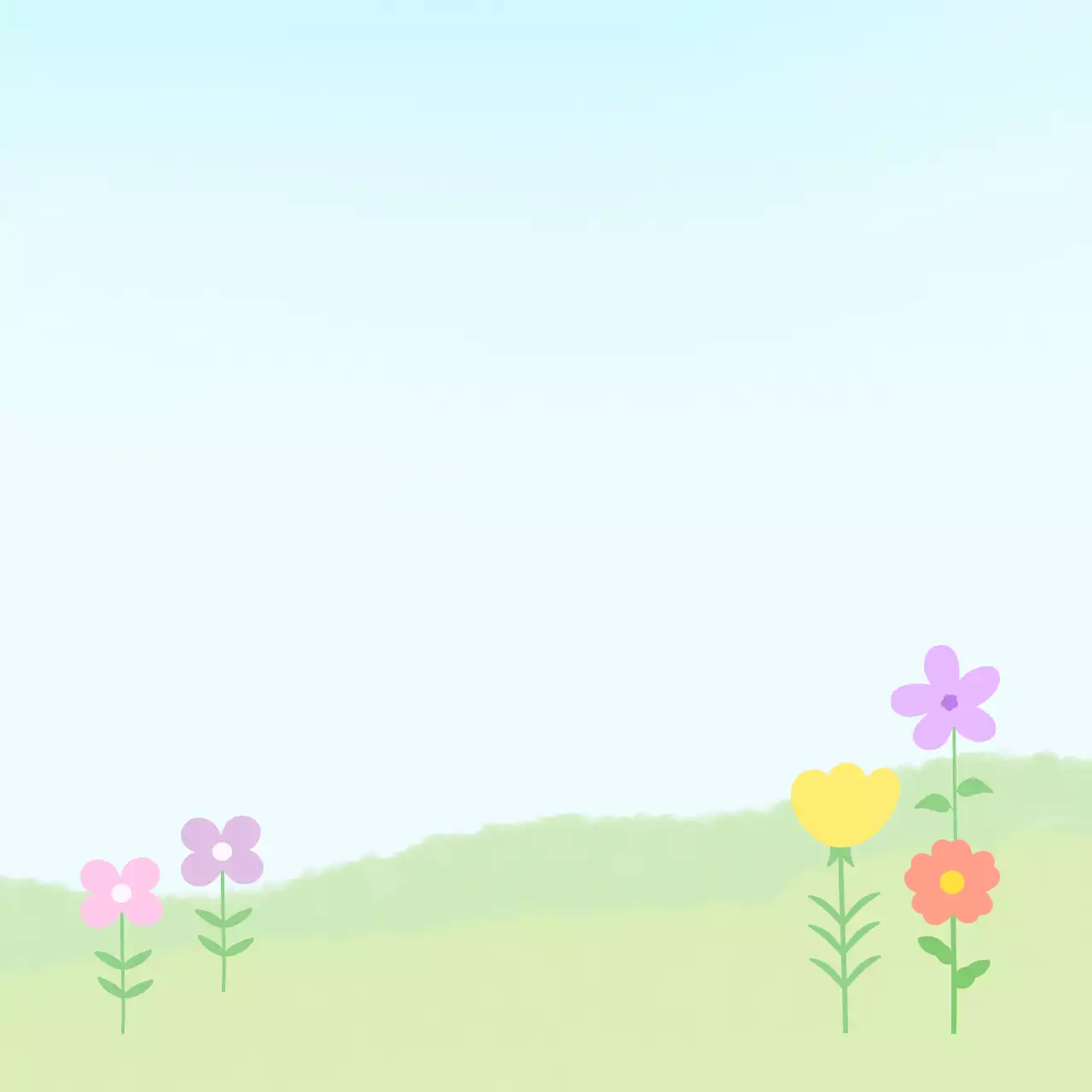 하늘색 아기자기한 자연 엽서