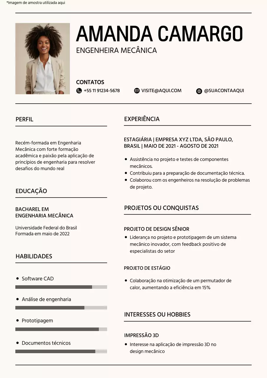 Carteira simples de engenheiro mecânico em preto e bege