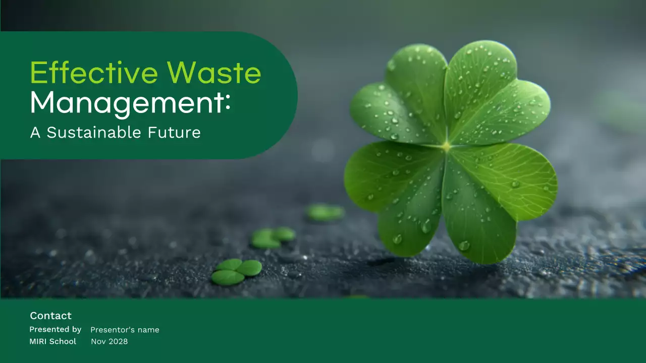 Earth Day Green and Modern Effective Waste Management Presentation
