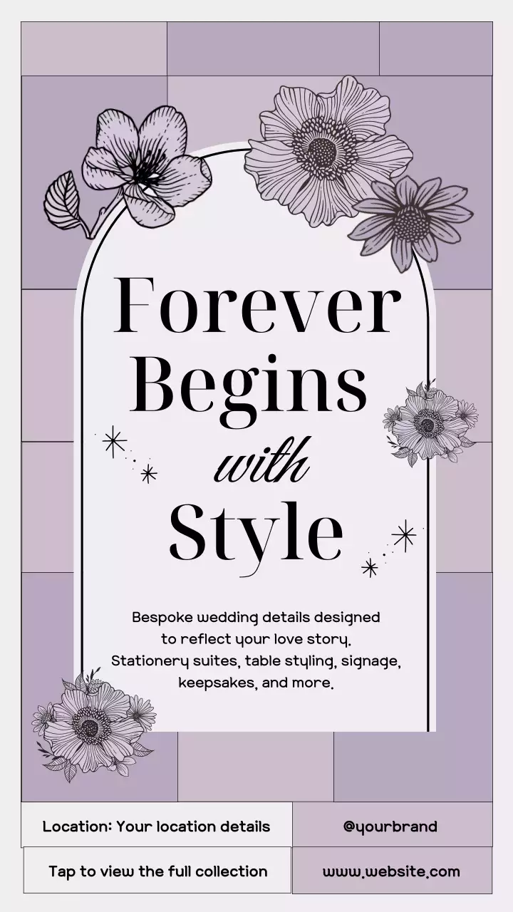 Floral Vintage Wedding Invitation Poster