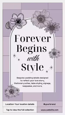 Floral Vintage Wedding Invitation Poster