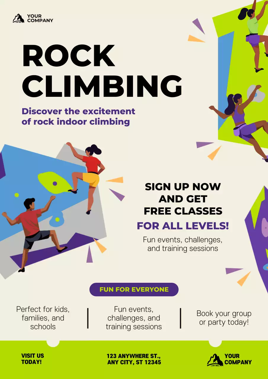 Colorful Modern Climbing Promotion Poster