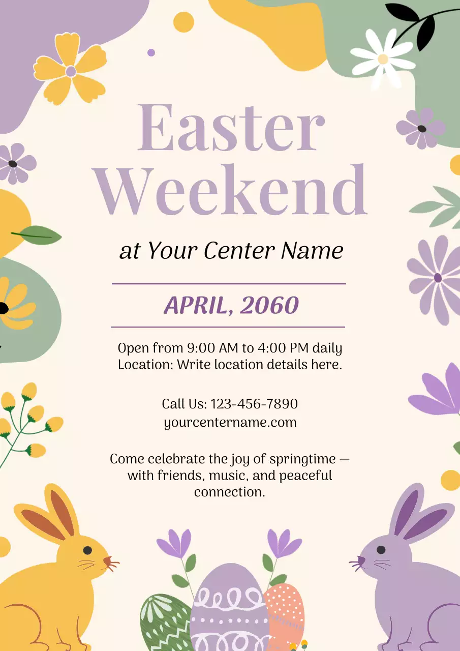 Pastel Floral Easter Invitation Poster
