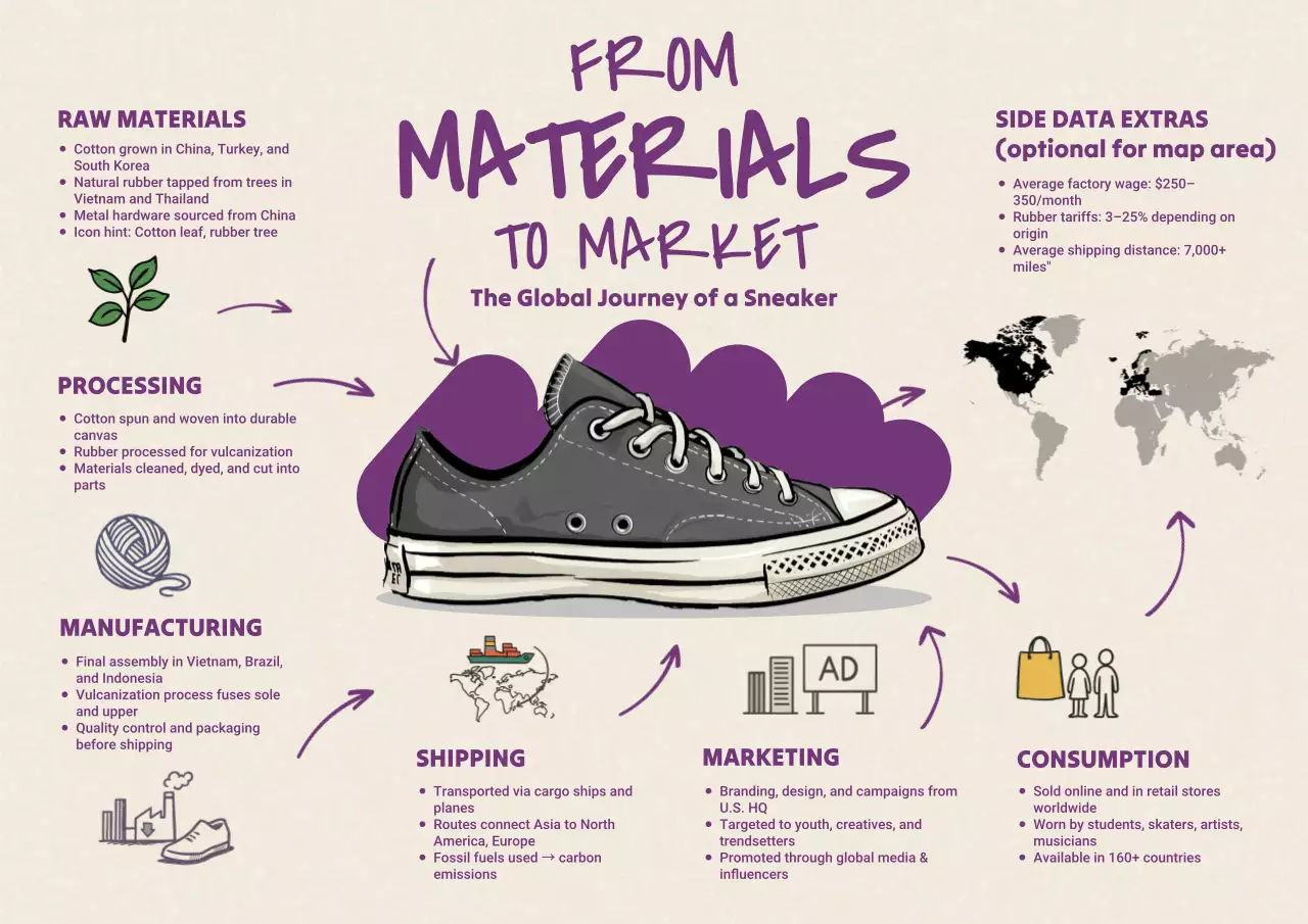 Purple Modern Sneaker Guide Poster