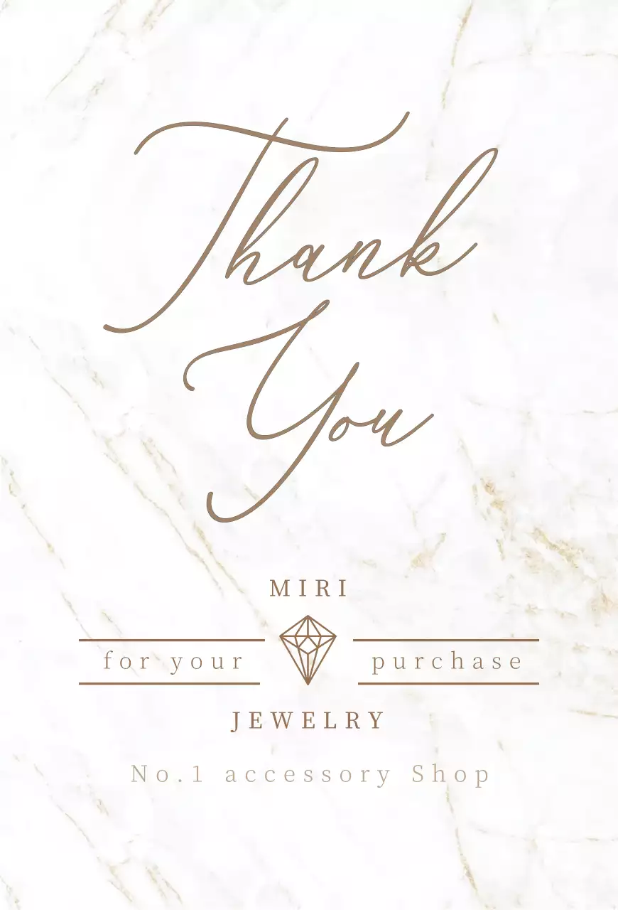 ベージュ 古風 サンキューカード手書き