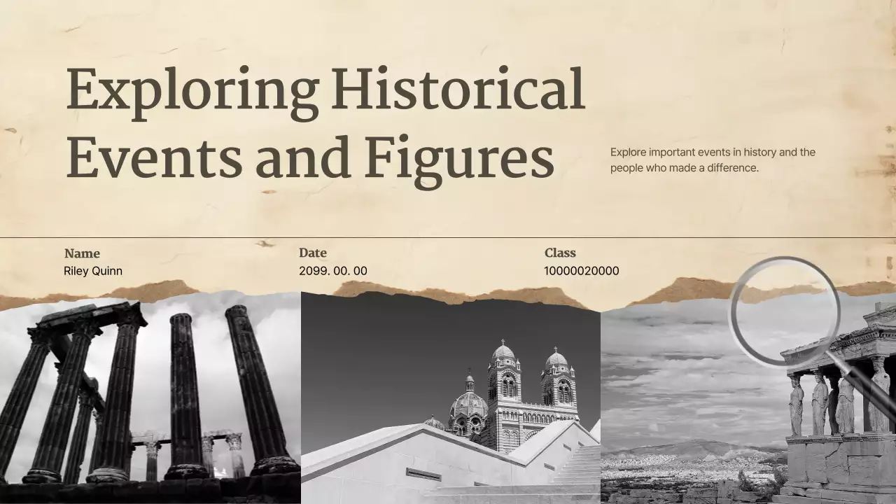 Beige Classic History Course Presentation