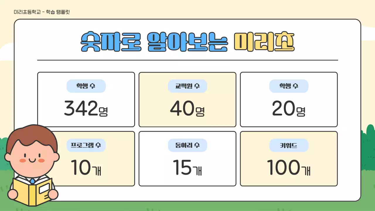 노랑 아기자기한 학교 기념