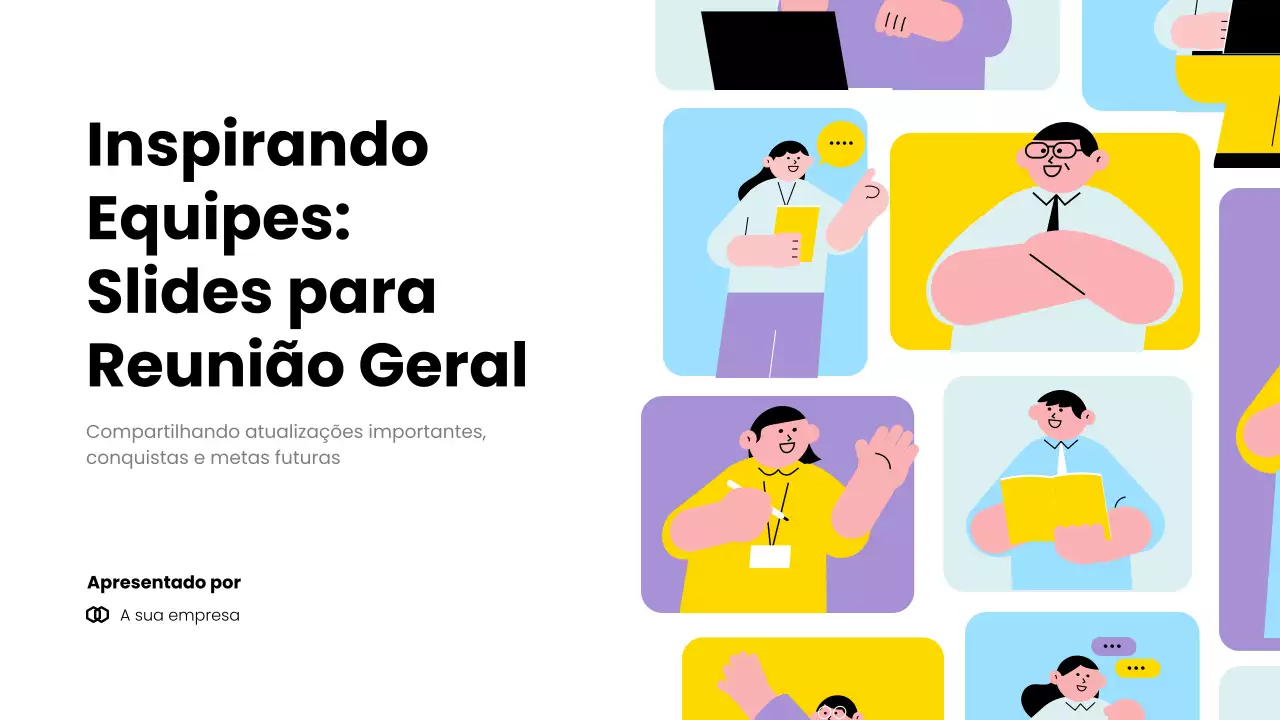 apresentação de equipa moderna e colorida