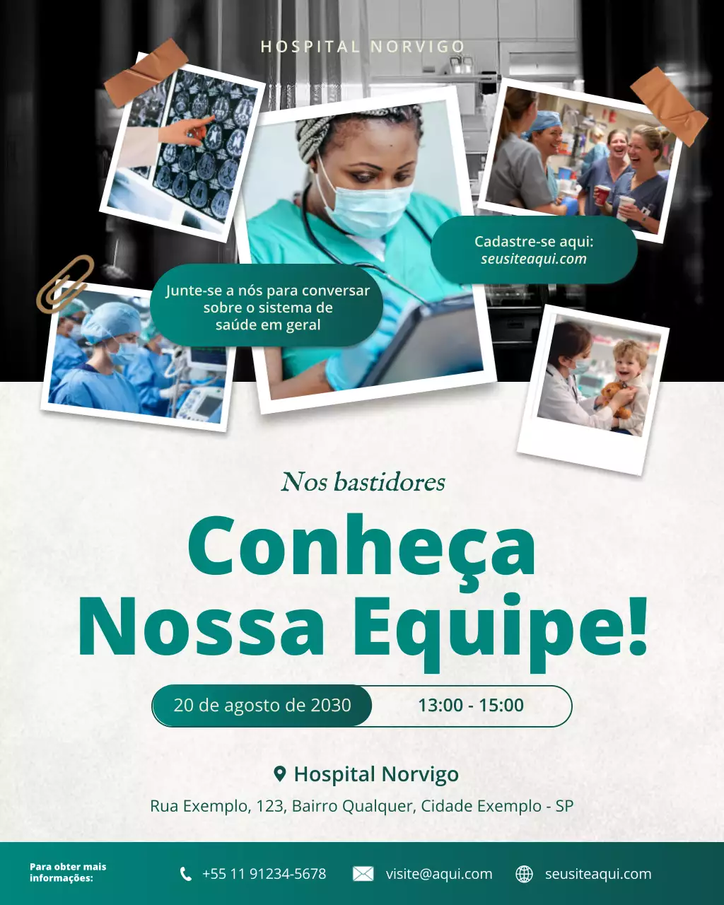 convite profissional de saúde gradiente verde instagram post