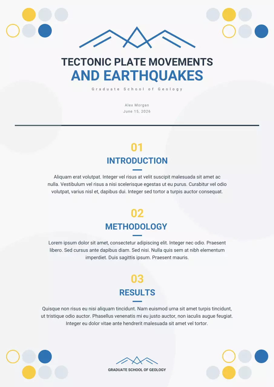 Blue Geometric Geology Report Poster